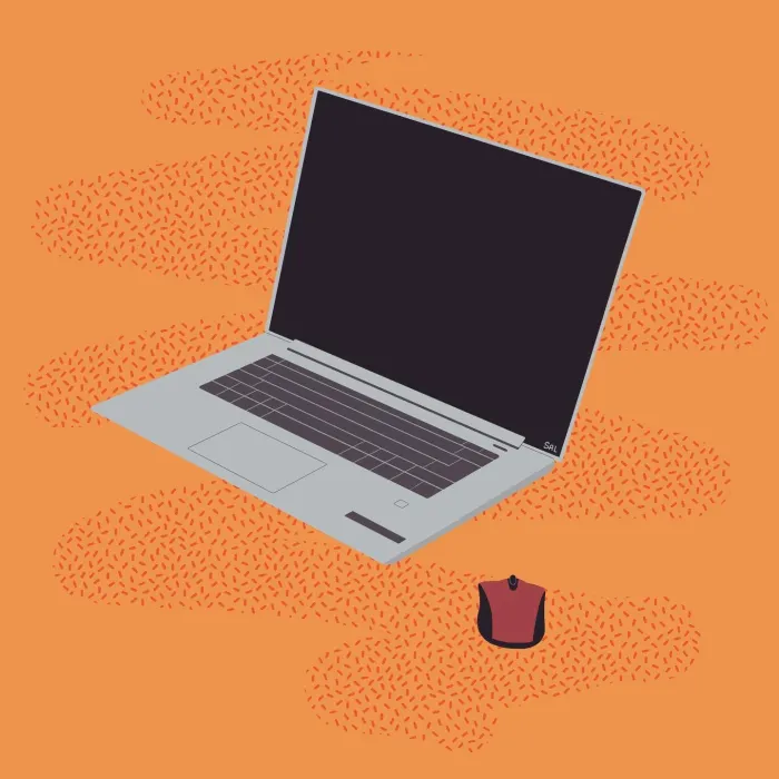 Illustration: Laptop mit Maus