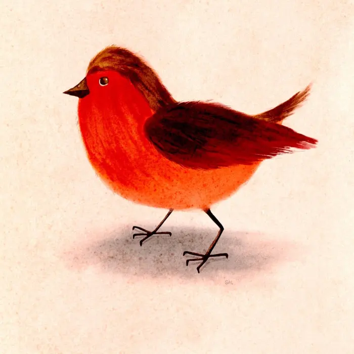 Illustration: Roter kleiner Vogel